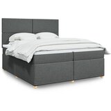 vidaXL Box spring postelja z vzmetnico temno siva 200x200 cm blago Cene