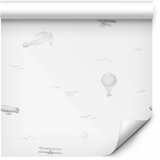  Tapeta - Drawing - Airplanes - balloons - and airships against a sky full of birds. 49x1000 Samoljepljiva | shoptok.hr