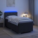 Krevet s box springom madracem i LED-om Tamnosiva 90 x 190 cm - Tamnosiva Jjedan Dizajn s rombovima | shoptok.hr