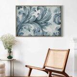  Slika - Stone Baroque Ornaments in Light Shades of Gray-Blue 120x80 U prirodnom drvenom okviru | shoptok.hr