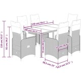 vidaXL Vrtna bistro garnitura 7-delna z blazinami črn poli ratan | Shoptok.si
