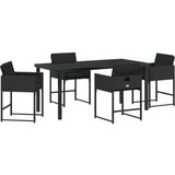  Set za blagovanje u vrtu s jastučićima Crni poli ratan | shoptok.hr