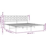 Metalni okvir za krevet s uzglavljem bijeli 193x203 cm | shoptok.hr