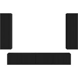  Komplet TV omaric 3 pcs Črna Konstruiran les - - črna - 57.12 - 30 x 31 x 100 cm - 2025-vidaXL-Uvoz_2 | Shoptok.si