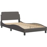  Postelja z vzmetnico siva 100x200 cm umetno usnje | Shoptok.si