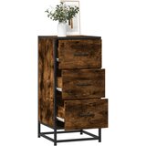 vidaXL Komoda dimljeni hrast 35,5x35x76 cm inženirski les in kovina, (21780077) | Shoptok.si