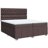  Krevet s oprugama i madracem tamnosmeđi 200x200 cm od tkanine | shoptok.hr