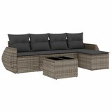 Maison Chic Seti vrtnega pohištva - Vrtna garnitura - Vrtni pohištvo set 6-delna z blazinami siv poli ratan, (21805612) | Shoptok.si