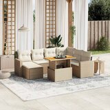 Maison Chic Seti vrtnega pohištva - Vrtna garnitura - Vrtni pohištvo set 8-delna z blazinami bež poli ratan, (21799038) | Shoptok.si