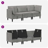  Set namještaja za dnevni boravak 3 pcs Svjetlosiva Baršun | Eponuda.ba