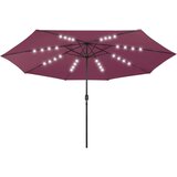  Vrtni suncobran s LED svjetlima i metalnom šipkom 400 cm bordo | shoptok.hr