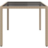  Vrtni stol 150 x 90 x 75 cm od kaljenog stakla i poliratana bež | shoptok.hr