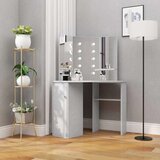 vidaXL Kutni toaletni stolić LED siva boja betona 111 x 54 x 141,5 cm Cijene