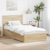  Krevetna konstrukcija s ladicama Hrast sonoma 100 x 200 cm | Eponuda.com