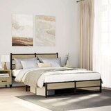 Metalni okvir kreveta bez madraca boja hrasta sonome 150x200 cm Cijene