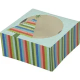 Darilna škatla za piškote karton 16x16x7,6cm PROMOCIJA