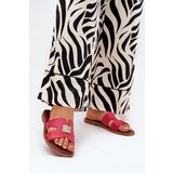 Boto Flat Sandals With Cutouts And Decoration Fuchsia Bohalis | ePonuda.com