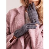 Fashion Hunters Dark gray checkered women's gloves Cene'.'