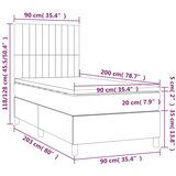  Box spring s madracem LED smeđesivi 90x200 cm tkanina | shoptok.hr