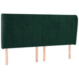  Uzglavlje s ušima tamnozeleno 183x23x118/128 cm baršunasto | shoptok.hr