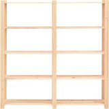 vidaXL Stojalo s policami 5-nadstropno 170x38x170 cm borovina 500 kg | Shoptok.si