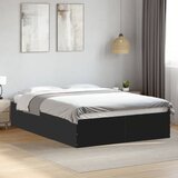 Maison Chic Posteljni okvir - Dvoposteljna postelja - Zakonska postelja črn 135x190 cm inženirski les-J13744, (21765182) | Shoptok.si