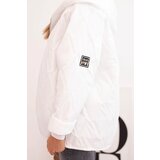 Kesi Włoski Women's quilted jacket with a hood white | shoptok.hr
