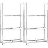 Shumee Stojalo za pnevmatike 2 kosa srebrno 110x40x200 cm jeklo, (21420090) | Shoptok.si