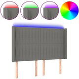 Maison Chic led posteljno vzglavje - vzglavna omarica - nočna omarica temno sivo 147x16x118/128 cm blago, (21712993) Cene