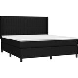 vidaXL Krevet s oprugama i madracem crni 180x200 cm od tkanine | shoptok.hr