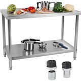 Royal Catering Kuhinjska miza, delovna plošča inox, spodnja polica, 100x70 cm, (21389214) Cene
