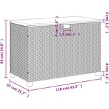  Kutija za pohranu siva 110x55x63cm poliratan drvo bagrema | shoptok.hr