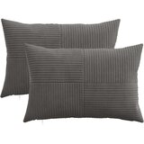  Presvlaka za jastuk 2 pcs ALMELO Tamnosiva 50 x 80 cm Kord | shoptok.hr
