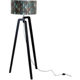 QAZQA Vloerlamp zwart met velours lampenkap blad dessin 50cm - Puros | Shoptok.si