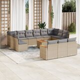 vidaXL 14-dijelni set vrtnih sofa s jastucima poliratan Bež | shoptok.hr