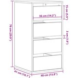 vidaXL Kutna komoda s ladicama boja artisian hrast 40x41x76 cm drveni | shoptok.hr