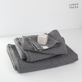 Linen Tales Temno siva brisača 100x140 cm Honeycomb – Linen Tales Cene