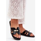 Boto Flat Women's Sandals With Strap And Golden Detail Black Kerenza | Shoptok.si