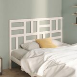  Uzglavlje za krevet bijelo 156 x 4 x 104 cm od masivne borovine | Shoptok.si