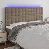 vidaXL LED uzglavlje smeđesivo 200x5x118/128 cm od tkanine Cijene