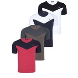 Dewberry QUAD SET T8591 MENS T-SHIRT-WHITE-NAVY BLUE-KHAKI-BURGUNDY | shoptok.hr