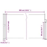  Bočna tenda na uvlačenje crna 140 x 300 cm | shoptok.hr