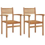  Stolica 2 pcs Smeđa 56 x 55 x 90.5 cm Čvrsto teak drvo | shoptok.hr