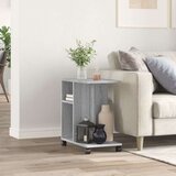 vidaXL Stranska mizica s kolesi siva sonoma 50x30x55 cm inžen. les | Shoptok.si