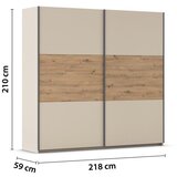 Premium Living Omara Z Drsnimi Vrati Ellmau, Barva Šampanjca, Barva Hrasta | Shoptok.si