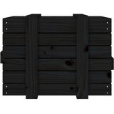  Kutija za pohranu crna 58 x 40,5 x 42 cm od masivne borovine | shoptok.hr