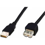 Podaljšek USB A-A 3m črn dvojno oklopljen AK-300202-030-S