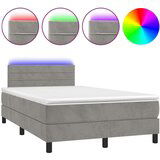  Box spring postelja z vzmetnico LED svetlo siva 120x200cm žamet, (20723899) | Shoptok.si