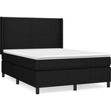  Box spring postelja z vzmetnico črna 140x200 cm blago, (20791687) | Shoptok.si