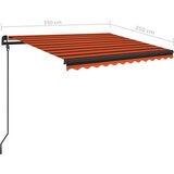  Ročno zložljiva tenda z LED lučkami 3,5x2,5 m oranžna in rjava, (20729099) | Shoptok.si